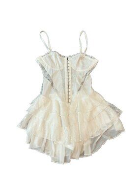 Babydoll White Lace Corset Womens S Lingerie Fairy Coquette Bridal Romantic